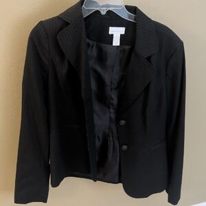 Charter Club Black Pinstripe Blazer